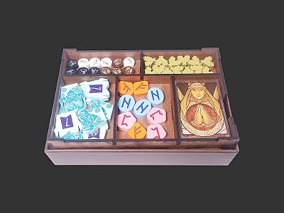 Organizador (INSERT MDF) para Tiny Epic Vikings + Expansão com Board Band (Elástico)