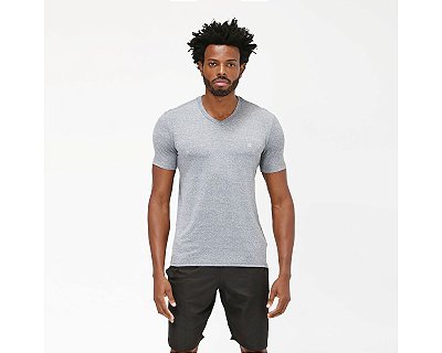 Camiseta manga curta com Proteção Solar Sport Fit Masculina UV.LINE - Cinza mescla
