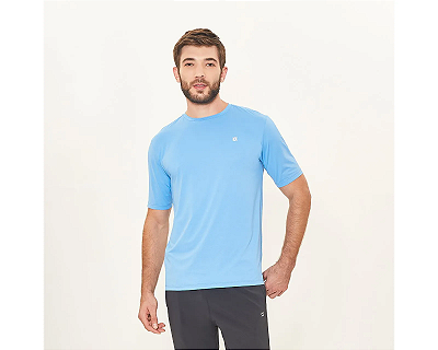 Camisa UV manga curta masculina Com Proteção Solar Uvpro Azul Oceano