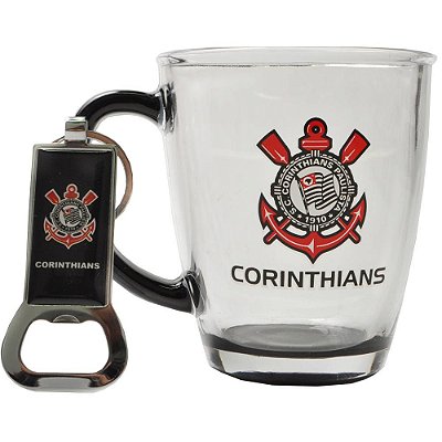 Caneca Vidro C/Abridor Corinthians Caneca Vidro C/Abridor Corinthians