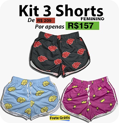 KIT 3 Shorts Feminino Mini banner