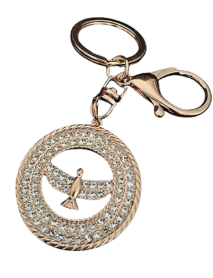 Kit 03 Chaveiro Dourado do Espírito Santo com Strass