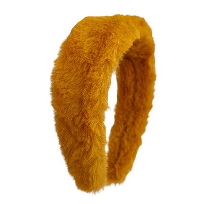 Tiara Flat Faux Fur Amarela Mostarda