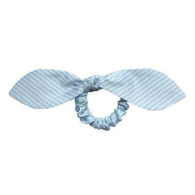 Elástico com Mini Laço Vichy Azul Claro