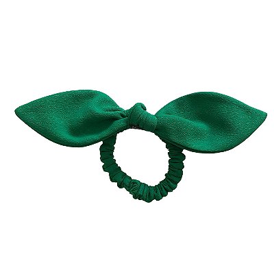 Elástico com Mini Laço de Crepe Verde Bandeira
