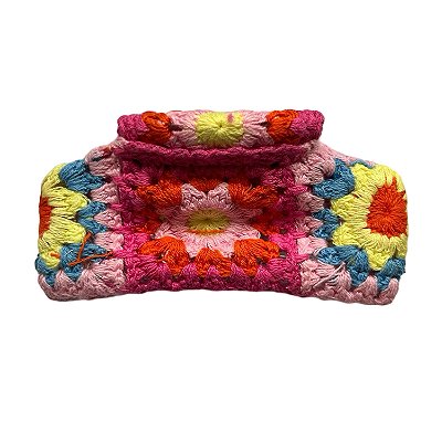 Piranha Maxi Quadrada Tricot Rosa