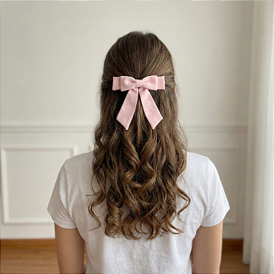 Laço Lívia P de Crepe Rosa Claro