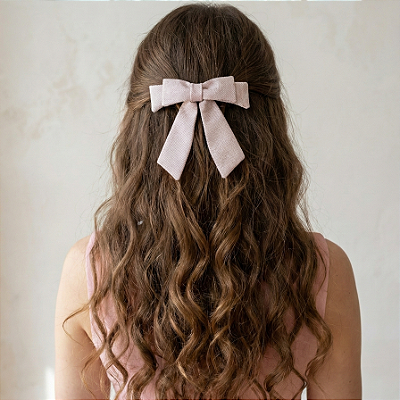 Laço Lívia P Lurex Rosa Claro com Brilho