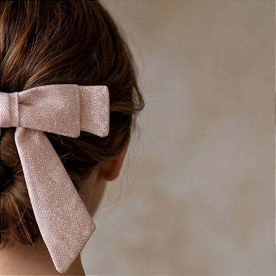 Laço Lívia P Lurex Rosa Claro com Brilho