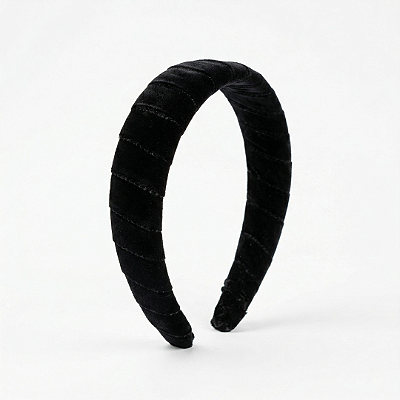 Tiara Veludo Enrolado Preto