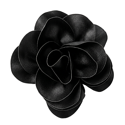 Flor Laura de Cetim Preto