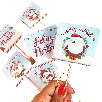 20 lembrancinhas pirulitos com lapela de natal