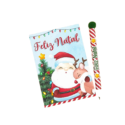 10 BLOQUINHO COM MINI LAPIS DE NATAL