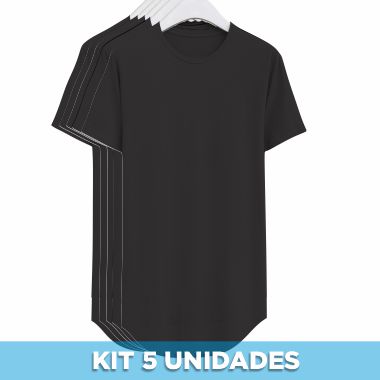KIT 05 PEÇAS - Long malha Premium 100% algodão penteado preto