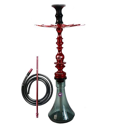 Narguile Completo Médio  Hookah King Royale - Vermelho Vaso Joy Tower Fume