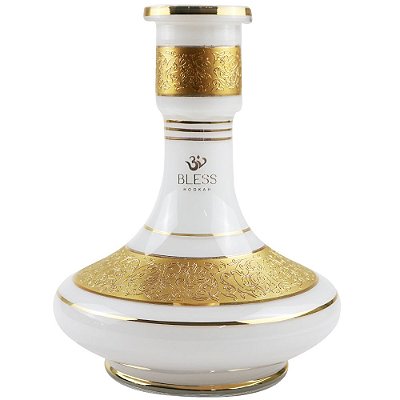 Vaso Bless Grande Lamp Genie 30cm - Branco Gold