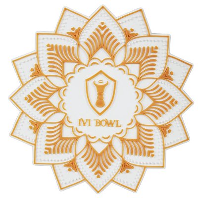 Tapete Base Protetora Ivi Bowl - Branco Com Dourado