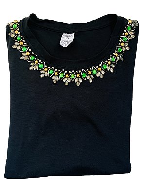 Tshirt Feminina Decote Redondo Preta Thayla