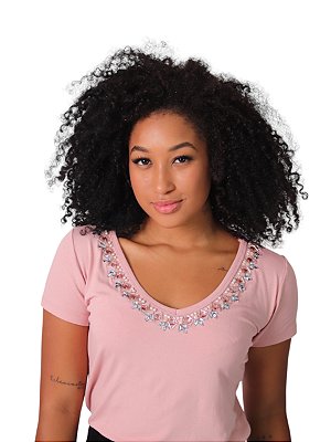 Tshrit Feminina Decote V Rosa Barroco Thayla