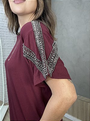 Vestido Mídi Vinho Akira