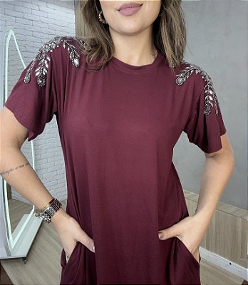 Vestido Mídi Vinho Camélia