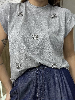 Blusa Muscle Cinza Mescla Celine
