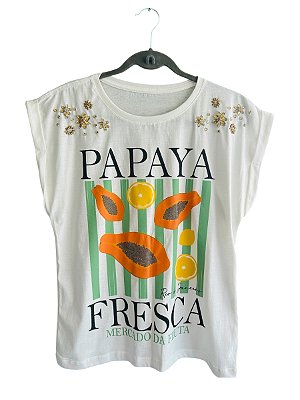 Tshirt Algodão Off White Papaya