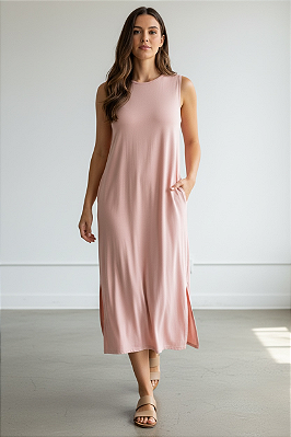 Vestido Midi Evasê Estela Rosa