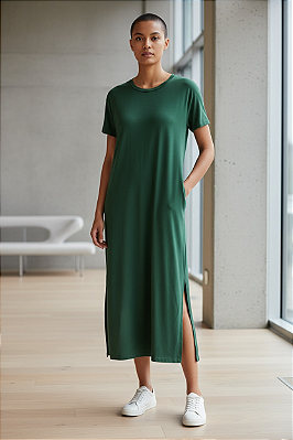 Vestido Midi com bolso Verde Joana