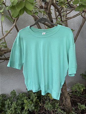 Blusa Soltinha Barrado Verde