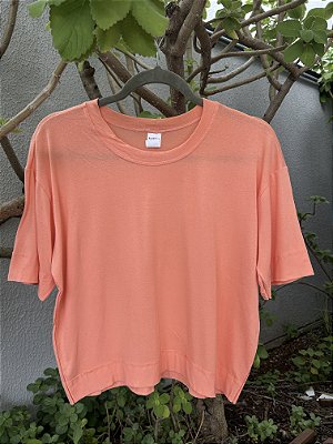 Blusa Soltinha Barrado Salmão
