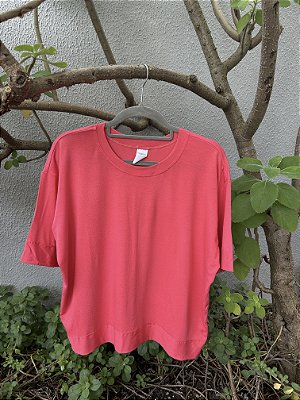 Blusa Soltinha Barrado Coral