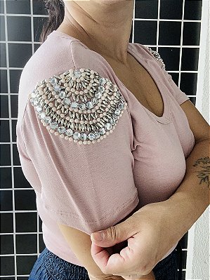 Tshirt Decote V Rosé Talita