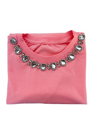 Baby Look Algodão Rosa Serena