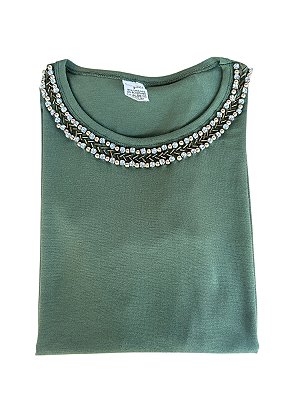 Tshirt Feminina Decote Redondo Verde Gucci Maite