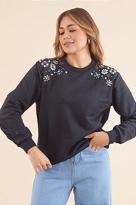 Moletom Feminino Preto Ravena