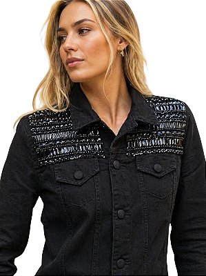 Jaqueta Feminina Preta Noir Crystal