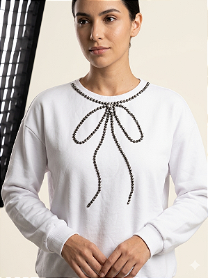 Moletom Feminino Branco Laço Tata