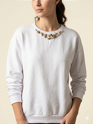 Moletom Feminino Branco Ally