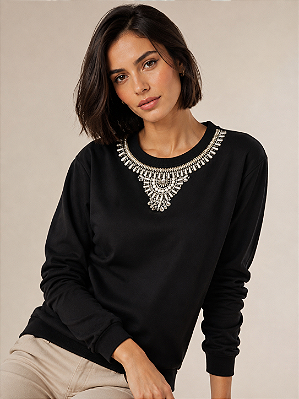 Moletom Feminino Preto Imperial