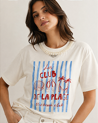 Tshirt Feminina Algodão Off White Les Club