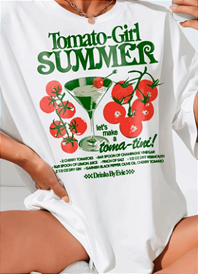 Camiseta Oversized Feminina Tomato Girl Summer