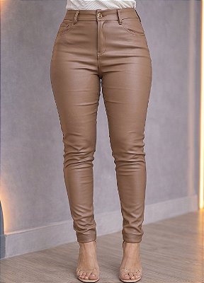 Skinny Duda em Couro PU com Lycra Resinada
