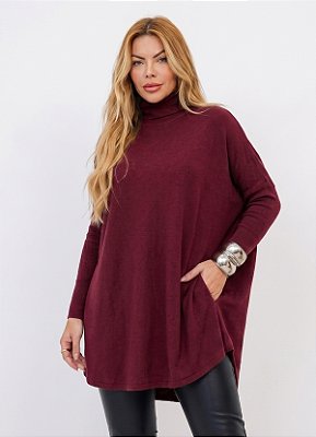 Blusa Poncho Modal de Lã Importado