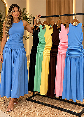 Vestido Antônia Poliamida Gelada Forrado