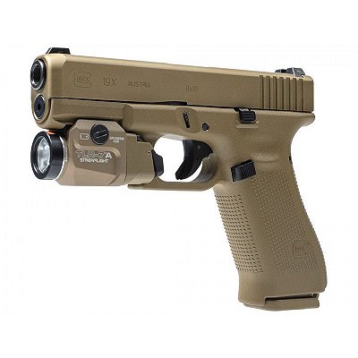 Pistola Glock G19X Cal. 9x19 Compact 17+1 tiros - Coyote + Lanterna Streamlight