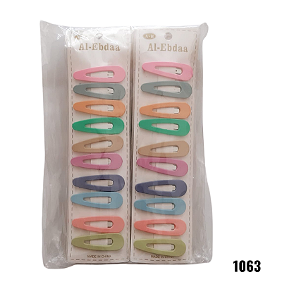 NE1063 - Presilha de cabelo tic tac 10 pcs por kit/ 1,6cm com atacado – Pacote com 12 unidades (Atacado)