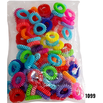 NE1099 100 elasticos de cabelo fio de telefone 3,5 cm colorido 1099 – UNITARIO (Atacado)