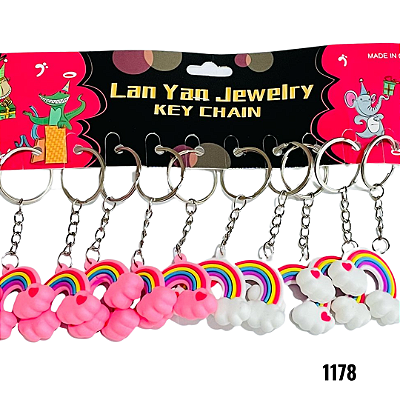 NE1178 - Chaveiros arco iris por kit atacado 1178 – Pacote com 12 unidades (Atacado)