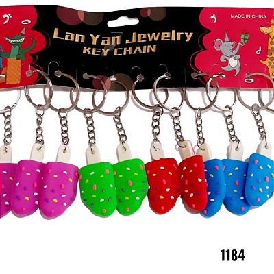 NE1184 - Chaveiros picole por kit atacado 1184 – Pacote com 12 unidades (Atacado)